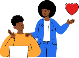 Doctor contact illustration with heart